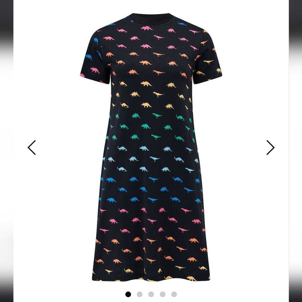 Sugarhill Dinosaur Print Black Dress